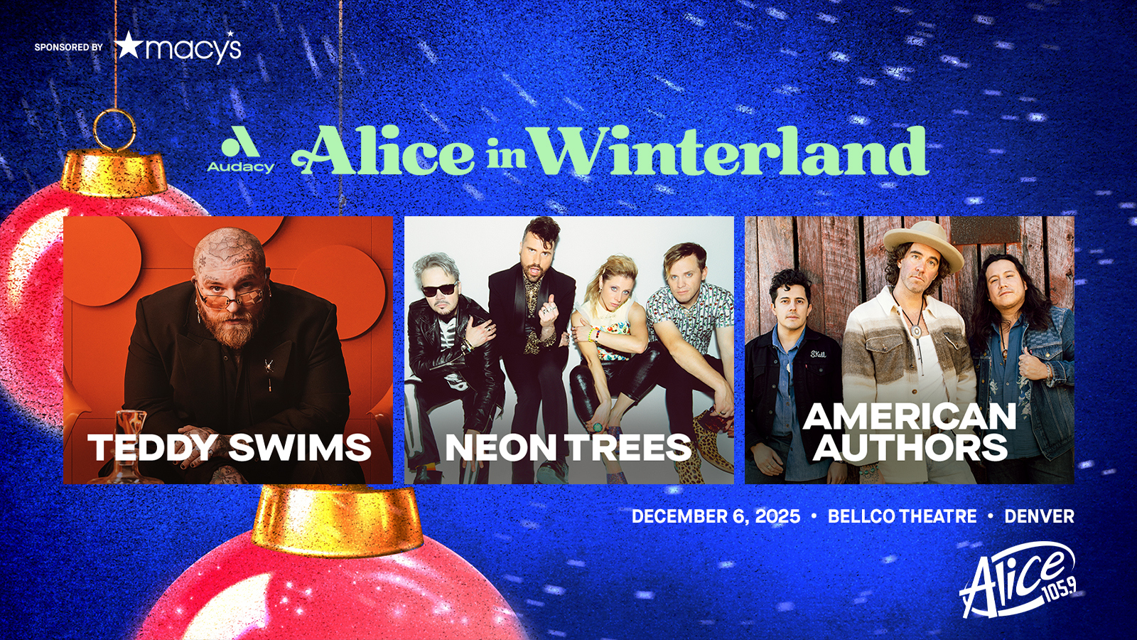 Logo for Alice In Winterland starring Teddy Swims