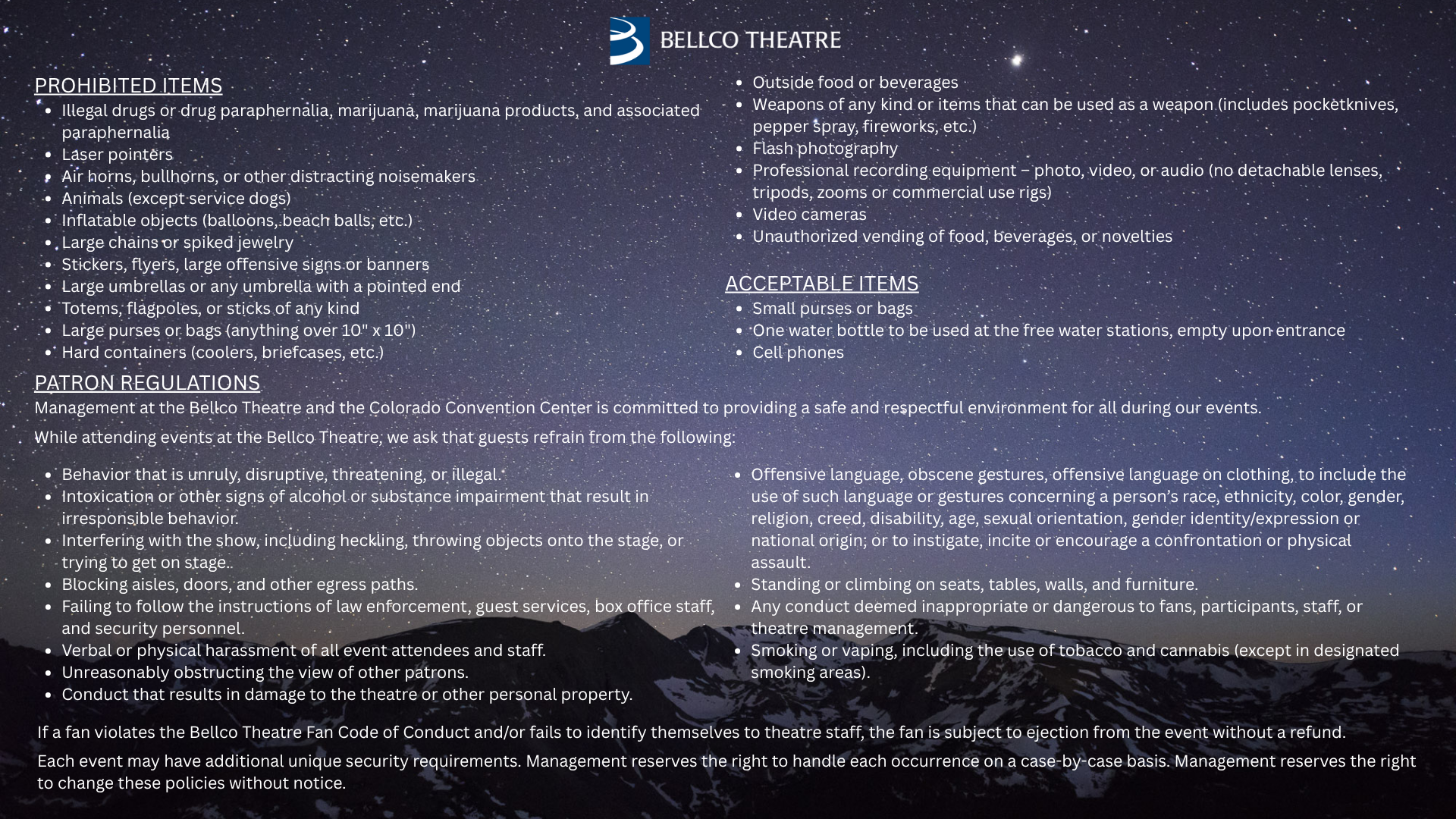 Prohibited Items Bellco 1